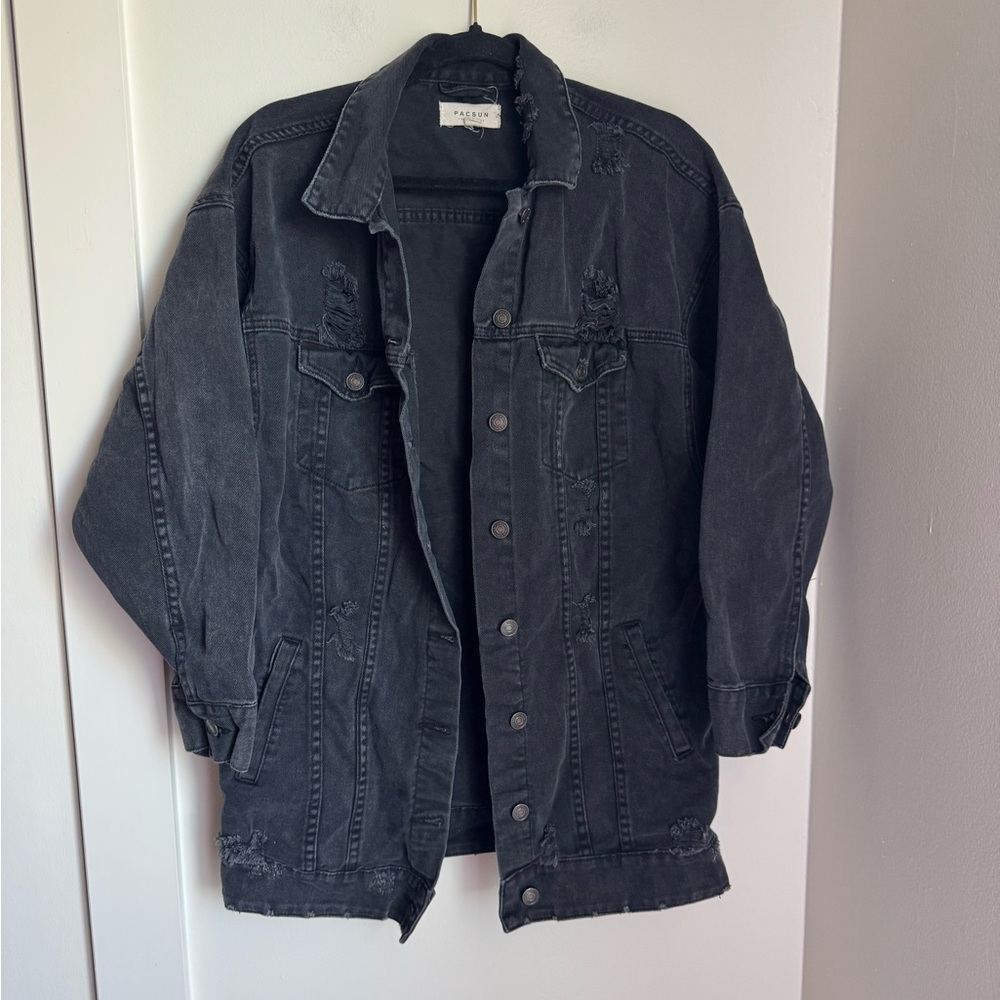 PacSun Black Denim distressed Jacket